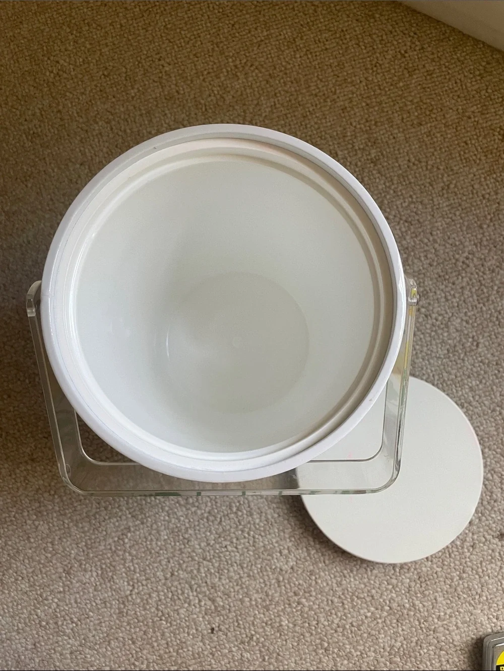 Vintage 1970s St. Tropez Audrey Pattern Ice Bucket with Clear Lucite Handle